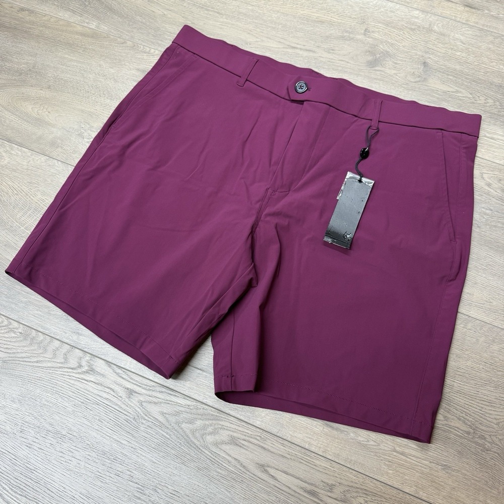 NWT Greyson Men's Golf 8" Montauk Shorts Maroon Size 38 READ MSP23B28